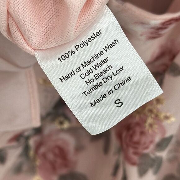 Lucy in the Sky Pink Floral Print Tie-Back Mini Dress Small - Picture 4 of 11
